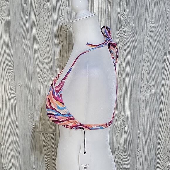 Shade & Shore Shoulder Tie Triangle Bikini Swim Top, Multi Animal Print - Picture 4 of 12